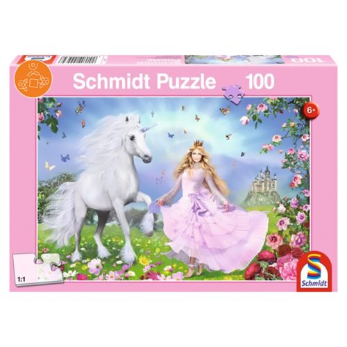  Schmidt Spiele Princess of the unicorns, 100 db (55565) Gyerek Kirakó