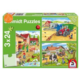 Schmidt Spiele On the farm, 3x24 db (56216) Gyerek Kirakó