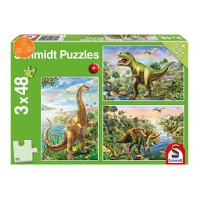   Schmidt Spiele Dinosaur Adventures, 3x48 db (56202) Gyerek Kirakó