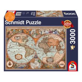 Schmidt Spiele Antik világtérkép, 3000 db (58328) Kirakó