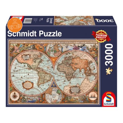  Schmidt Spiele Antik világtérkép, 3000 db (58328) Kirakó
