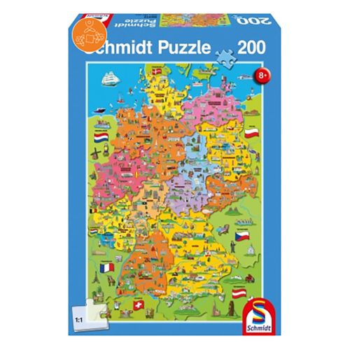  Schmidt Spiele Cartoon map of Germany, 200 db (56312) Gyerek Kirakó