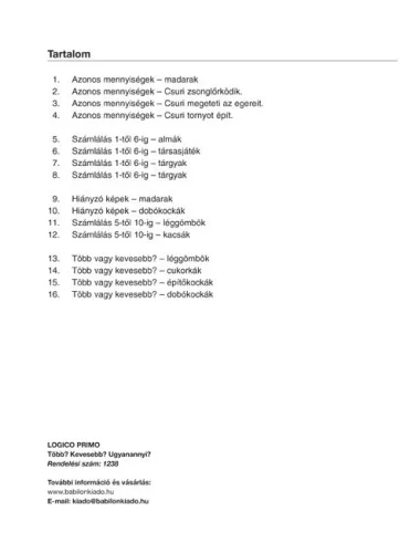 LOGICO Primo Több? Kevesebb? Ugyanannyi?