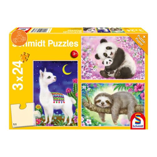 Schmidt Spiele Panda, lama, sloth , 3x24 db (56368)