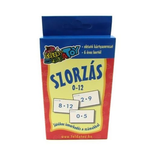 Szorzás oktatókártya 0-12