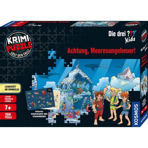 KrimiPuzzle: Die DREI??? Kids - Achtung, Meeresungeheuer! 150 db (680664)