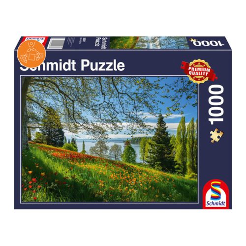  Schmidt Spiele Tulips flowering, Frühlingsallee, Mainau Island, 1000 db (58967) Kirakó