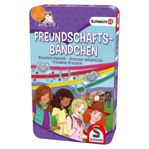  Schmidt Spiele Schleich Horse Club, Friendship bracelets,  társasjáték fémdobozban (51440) 