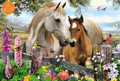 Schmidt Spiele Mare and foal, 150 db (56421) Gyerek Kirakó