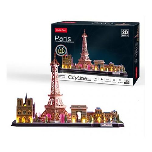  3D puzzle City Line Párizs LED-es - 115 db