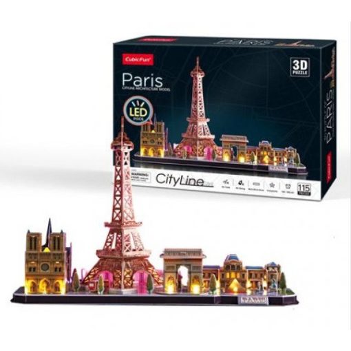 3D puzzle City Line Párizs LED-es - 115 db