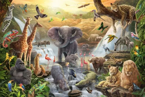 Schmidt Spiele Animals in Africa, 60 db (56454) Gyerek Kirakó