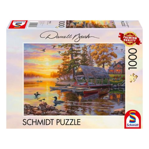  Schmidt Spiele Boathouse with canoes 1000 db (58532) Kirakó 