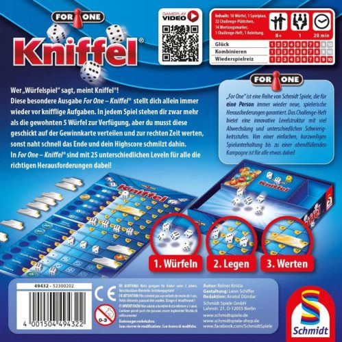 Schmidt Spiele For One, Kniffel® (49432) Társasjáték 