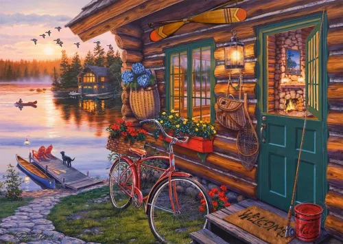 Schmidt Spiele Lakeside cabin with bike 1000 db (58531) Kirakó 
