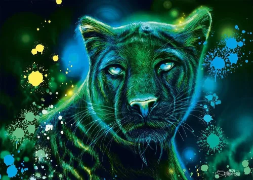 Schmidt Spiele Neon Blue Green Panther 1000 db (58517) Kirakó 