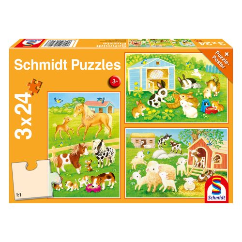  Schmidt Spiele My farmyard friends (56518) 3x24 db Gyerek kirakó 