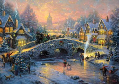 Schmidt Spiele Spirit of Christmas, Thomas Kinkade, 1000 db (58450) (Sérült dobozos!)
