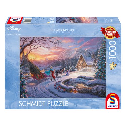  Schmidt Spiele Disney, Cinderella Bringing Home for Christmas  (58035) Kirakó 1000 db Thomas Kinkade 