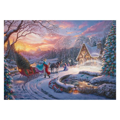 Schmidt Spiele Disney, Cinderella Bringing Home for Christmas  (58035) Kirakó 1000 db Thomas Kinkade 