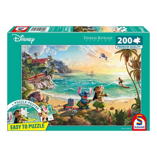  Schmidt Spiele Disney, Lilo & Stitch - 200 db (56557) Gyerek Kirakó Thomas Kinkade 