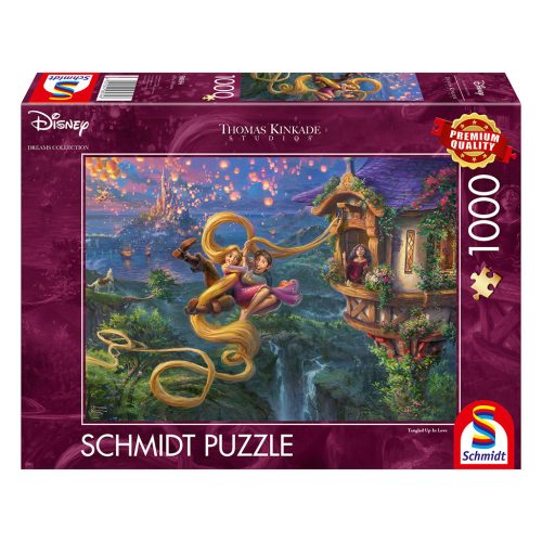  Schmidt Spiele Disney, Rapunzel Tangled up in Love  (58034) Kirakó 1000 db Thomas Kinkade 