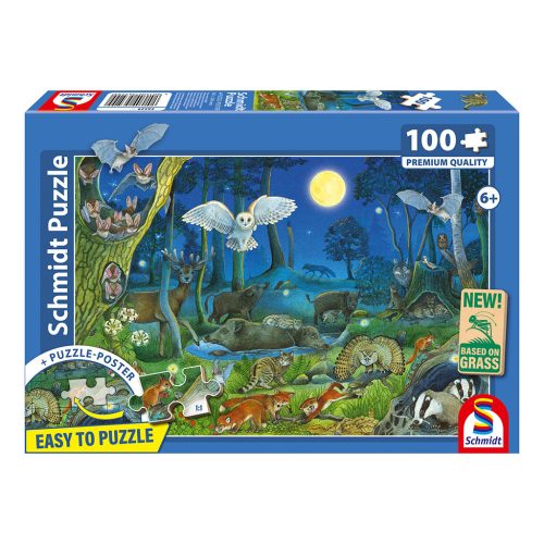  Schmidt Spiele Tiere nachts im Wald 100 db (56529) Gyerek kirakó  