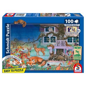   Schmidt Spiele Animal visit by night (56575) Gyerek kirakó 100 db