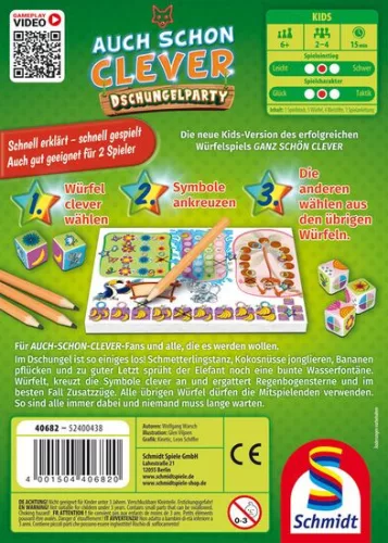 Schmidt Spiele Auch schon clever - Dschungelparty (40682) Gyerekjáték (Magyar játékszabállyal)