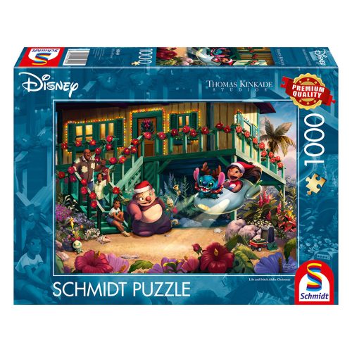Schmidt Spiele Disney, Lilo and Stitch Aloha Christmas (58049) Kirakó 1000 db Thomas Kinkade