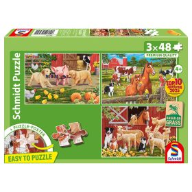   Schmidt Spiele Animals on the farm 3x48 db (56579) Gyerek kirakó 