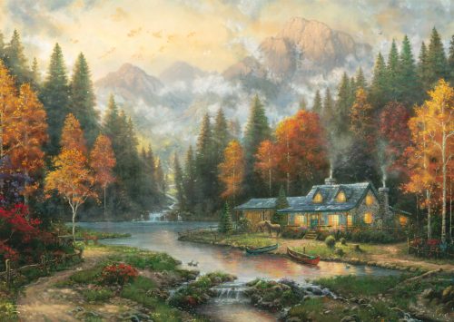 Schmidt Spiele Evening at Autumn lake (58784) Kirakó 1000 db Thomas Kinkade