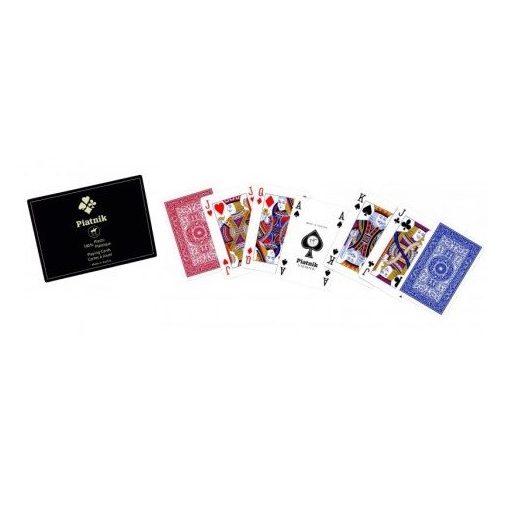Plasztik póker kártyajáték 2*55 lap, műanyag dobozban (236426)