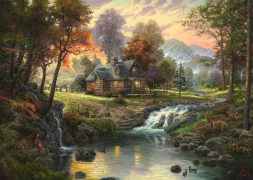 Schmidt Spiele Mountain Retreat, Thomas Kinkade, 1000 db (58445) Kirakó